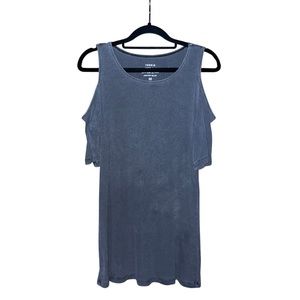 Torrid Ribbed Cold Shoulder Top - Grey - Size M/L